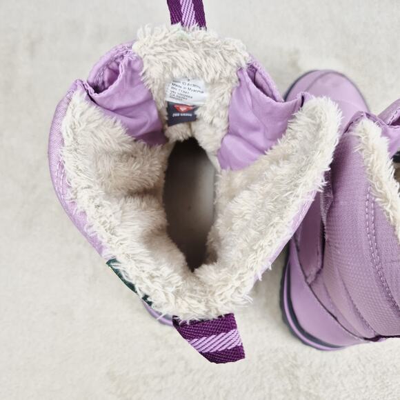 L.L. Bean Toddler Size Kids 3 Ultralight Snow Boots Lined PrimaLoft Pink Muave - Picture 6 of 8